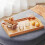 Bandeja de cama dobrável de bambu 40x30cm com pés e alça 2