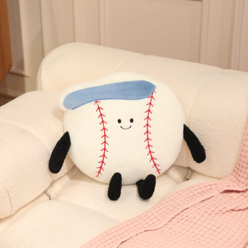 Baseball Throw Pillow Fluffy Stuffed Cushion 17.7 Inch 1