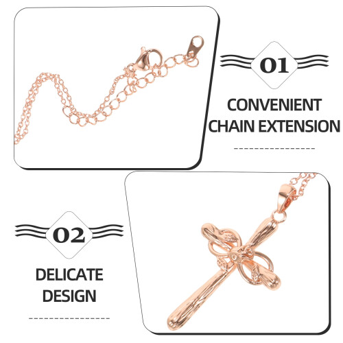 Koperen kruisketting voor dames (1 stuk) 2