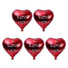 Lot de 5 ballons en aluminium de 45 cm (18 pouces) en forme de cœur romantique, décoratifs pour la Saint-Valentin, les mariages, les fêtes et