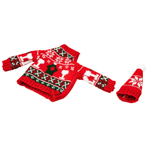 3Sets Kleurrijke Wijnfleshoezen Kerstdecor Polyester Versiering 1