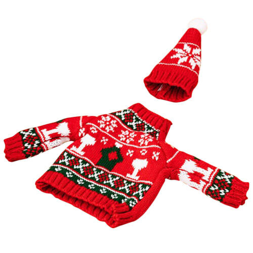 3Sets Kleurrijke Wijnfleshoezen Kerstdecor Polyester Versiering 2