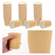 Yellow Paper Coffee Cups Ergonomic Design 6 oz