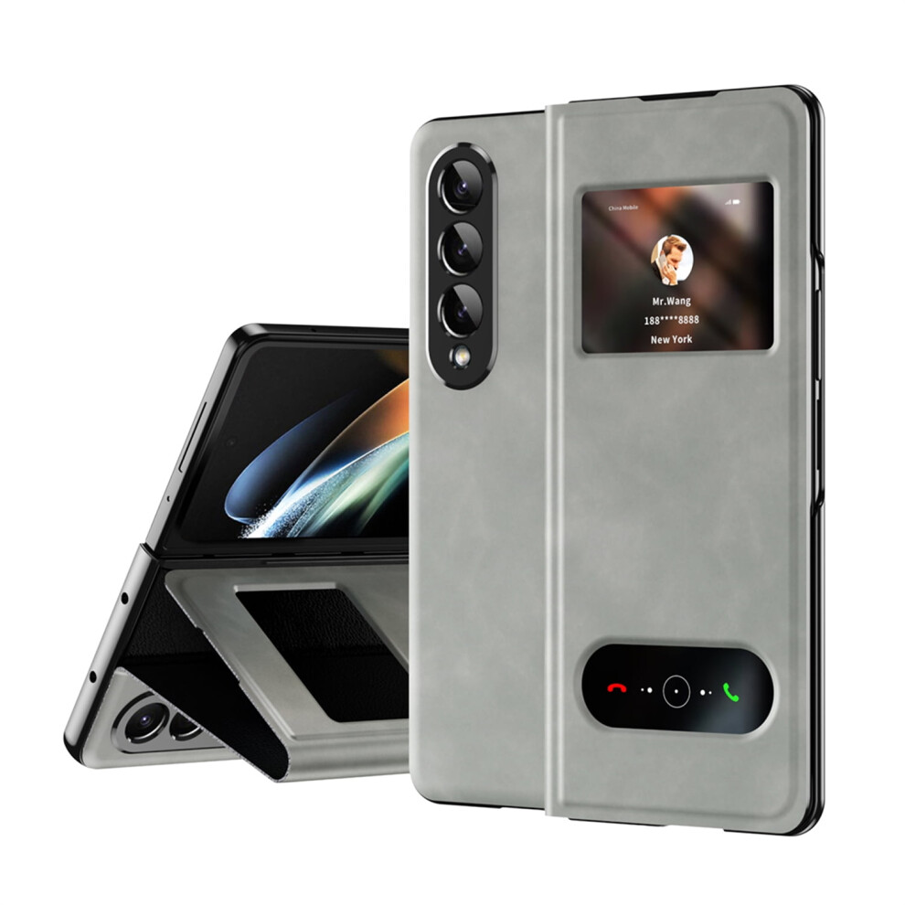 Tech Circle Case For Samsung Galaxy Z Fold 4: Ultra-Thin Pu Leather, Magnetic Kickstand, Anti-Scratch & Shockproof – White 9027700166981