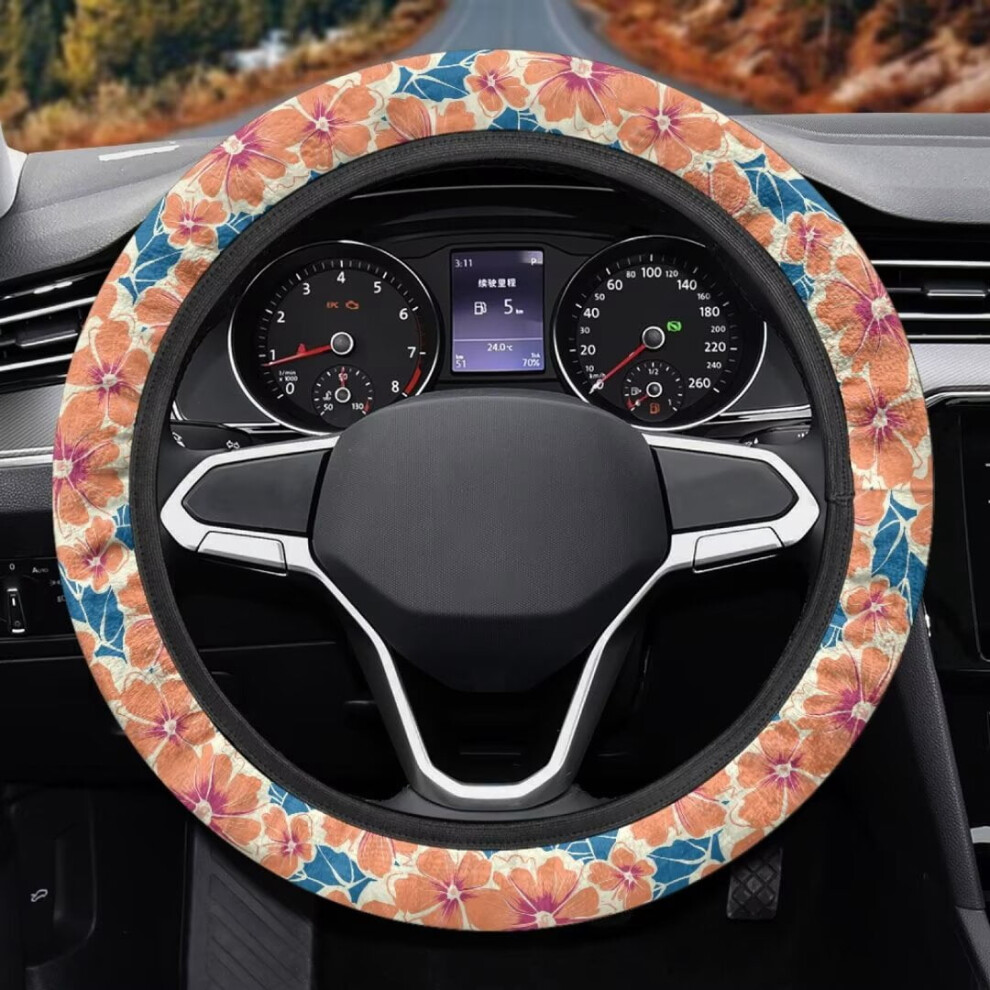 Fluffy 15" Steering Wheel Cover For Women Â Easy Install, Winter Gift, Compatible With 15" Wheels Pink 9422877533794