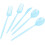 Σετ 150 τεμαχίων πλαστικά μαχαιροπίρουνα Baby Blue – 50 πιρούνια, 50 μαχαίρια, 50 1