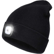 Căciulă tricotată Beanie cu lanternă cu 4 LED-uri, pălărie de iarnă, reîncărcabilă prin USB, lanterna frontală, pentru vânătoare și