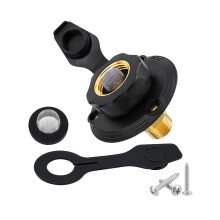RV City Water Inlet 1/2" NPT Male Thread Easy Installation RV Water Inlet Black