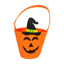 Halloween Trick or Treat Bags – Jack-o'-Lantern Candy Buckets with Handle, Reusable Pumpkin Snack Pails & Goodie Baskets (Compatible with Kids'