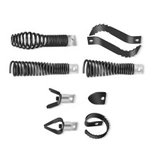 8 Piece Drain Snake Drill Attachments for Efficient Blockage Removal Leaves Hair Fruit Pits Steel Black Color
