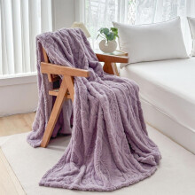 Soft Fuzzy Flannel Blanket Purple 39x28in
