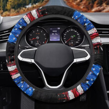 American Flag Steering Wheel Cover Flannel 15 inch