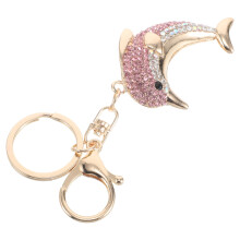 Sparkly Handbag Charms Rhinestone Keychain Accessories Women Dolphin Purse Charms Ocean Theme Dolphin Keychain with Rhinestones