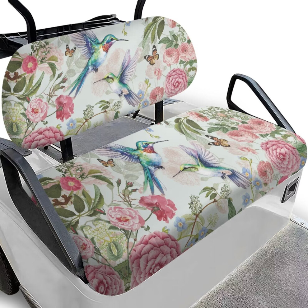 Hummingbird Flower Golf Cart Seat Cushion Â Soft, Comfortable, Compatible With Two-Person Golf Cart Seats 9399596258218