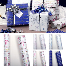 Heavy Duty Jumbo Christmas Wrapping Paper Roll – Vintage Trees & Snowflakes, Bulk Holiday Gift Wrap for Family, Office, Party – Compatible with