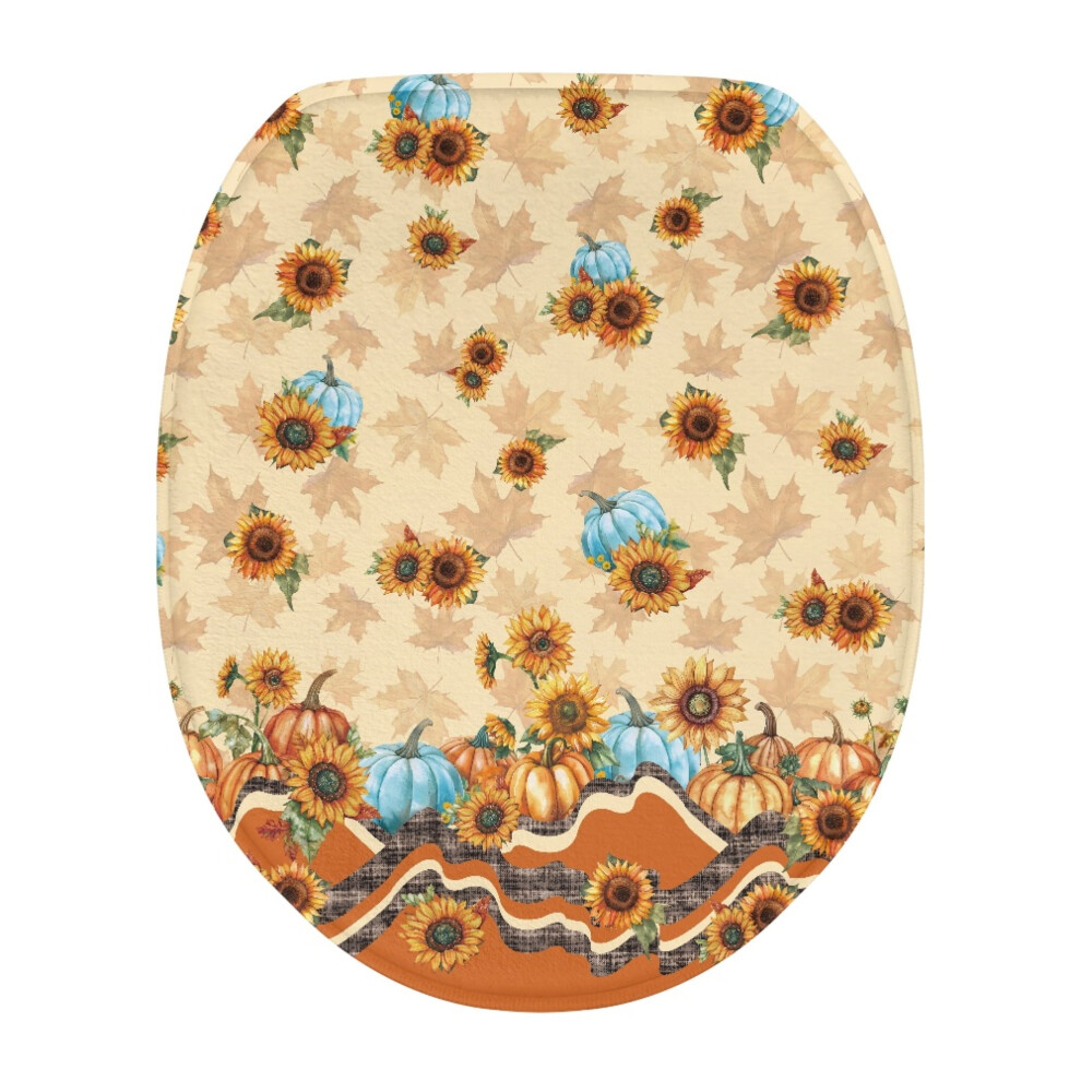 Maple & Sunflower Toilet Seat Cover Pumpkin Oval Design 1 9180435717672