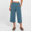 Women's Capris Pants Blue Elastic Waist 2XL 8