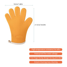 Heat-Insulating Oven Gloves, Silica Gel, High-Temp Resistant, Compatible with Microwave & Baking