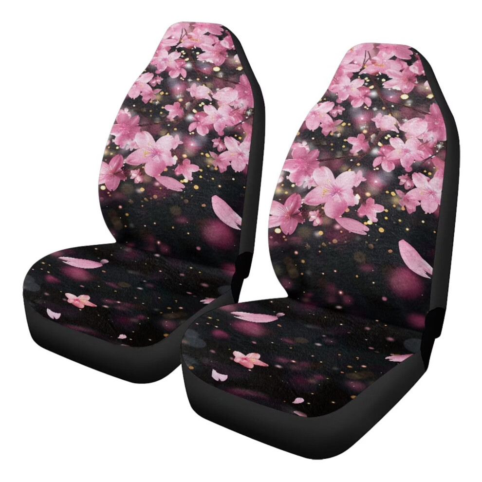 2-Piece Fluffy Fur Car Seat Covers (Front Only), Velvet, Cherry Blossom, Universal Fit For Trucks & Suvs Â Compatible With Most Vehicles Coral/Pink 9399596258348