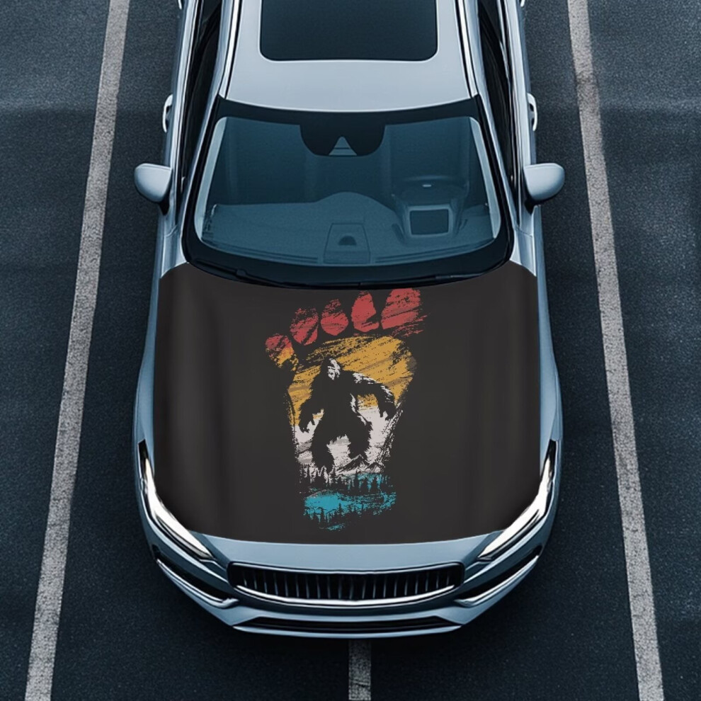 Savage Footprint Car Hood Cover Â Durable Elastic Fabric Hood Wrap, Compatible With Most Cars, Pickups & Suvs 9399596747286
