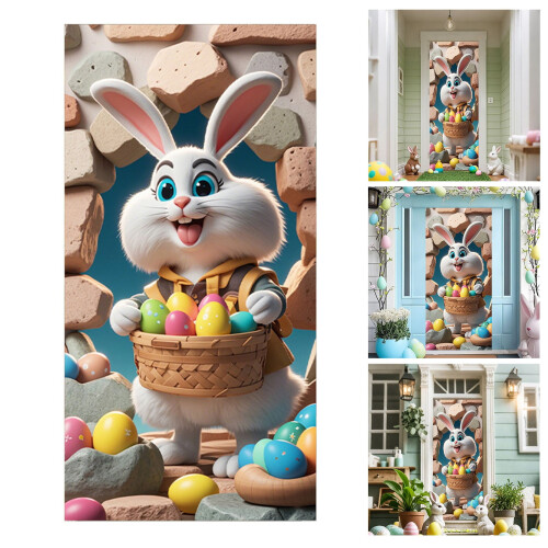 Easter Door Cover Waterproof Fabric 31x79in 1