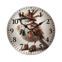 Adventurer Bird Retro Wall Clock – Mute, Battery-Powered, Compatible with Home, Living Room, Kitchen & Office Decor