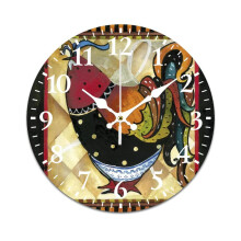 Retro Abstract Wall Clock, Silent & Battery-Powered, Compatible with Home/Office/Bedroom