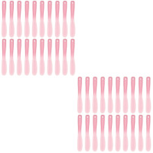 40Pcs Makeup Spatula Tools Pink Silicone for Lotion and Creams
