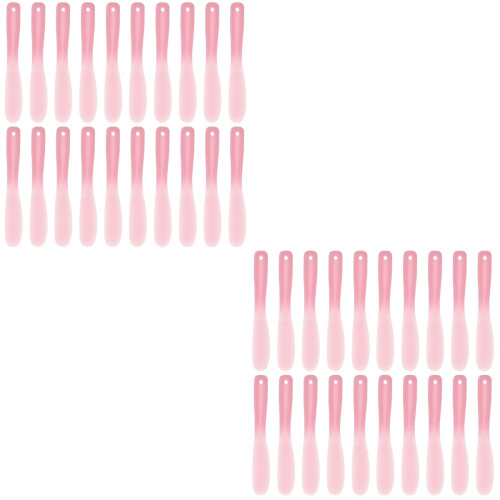 40Pcs Makeup Spatula Tools Pink Silicone for Lotion and Creams