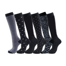 Compression Socks for Women Circulation Knee High 6 Pairs for Nurses, Running, Travel, Athletic，Christmas Day Gifts，Style 5