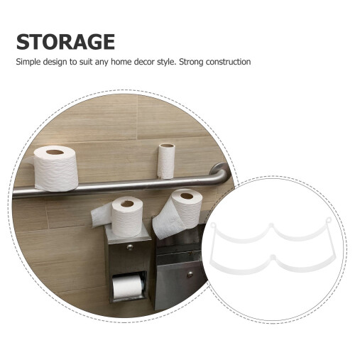 White Wall-Mounted Toilet Paper Holder Iron 4-Pack 2