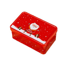 Christmas Cookie Tins – Square Metal Containers with Lids, 4.3"x1.9"x2.7", for Cookies, Pastries, Snacks, Chocolate & Gifts