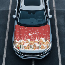 Elastic Car Hood Cover Protector – Stretch Polyester Film with Snowflake Design, Removable & Compatible with All Cars