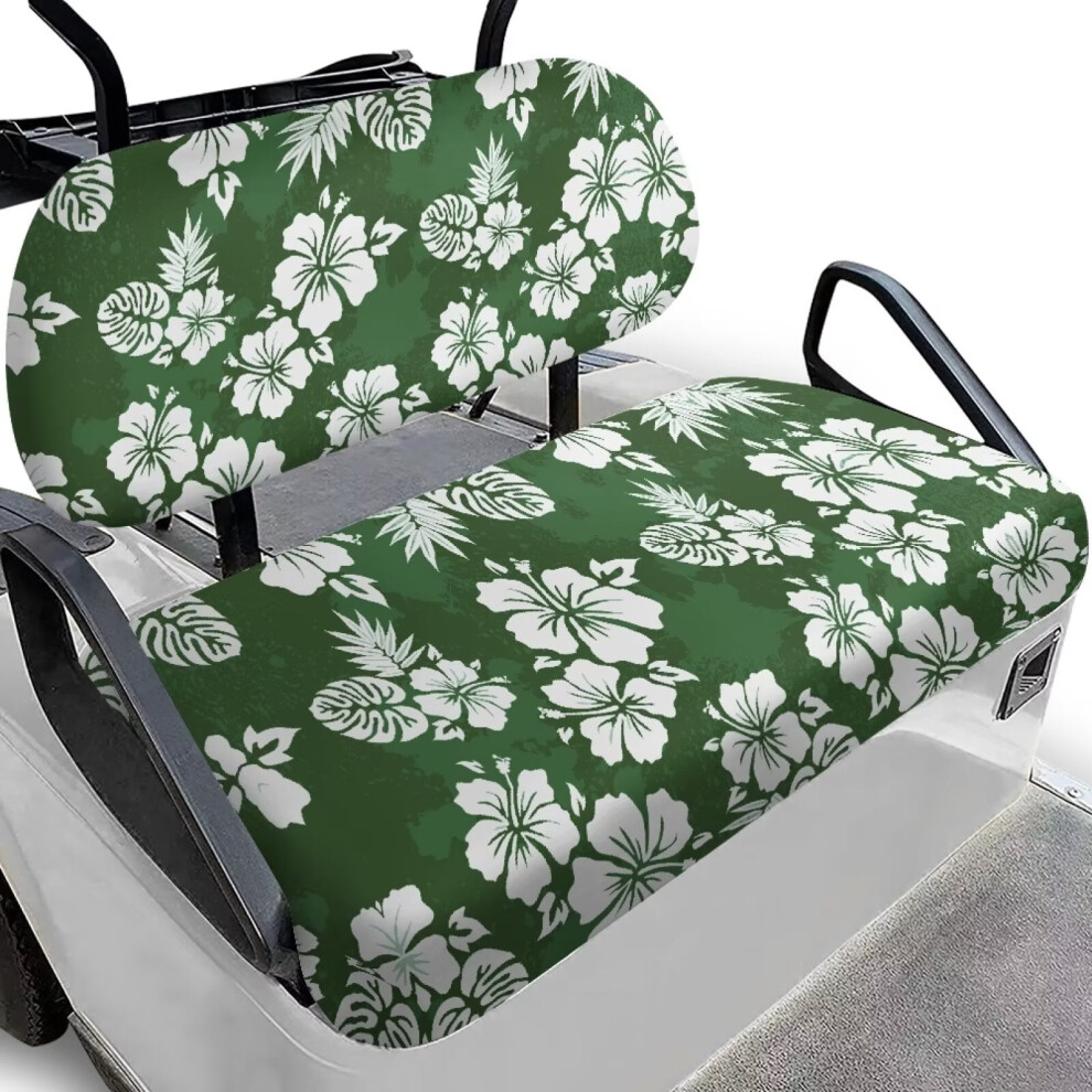 Tropical Hibiscus Leaf Golf Cart Seat Cover Replacement Â Soft, Heat-Resistant Cushions Compatible With Ezgo, Club Car & More 2-Seat Carts 9399596257846