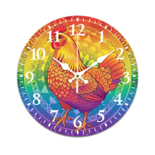 Colorful Retro Mute Wall Clock – Battery Powered, Compatible with Home, Living Room, Kitchen & Office Decor