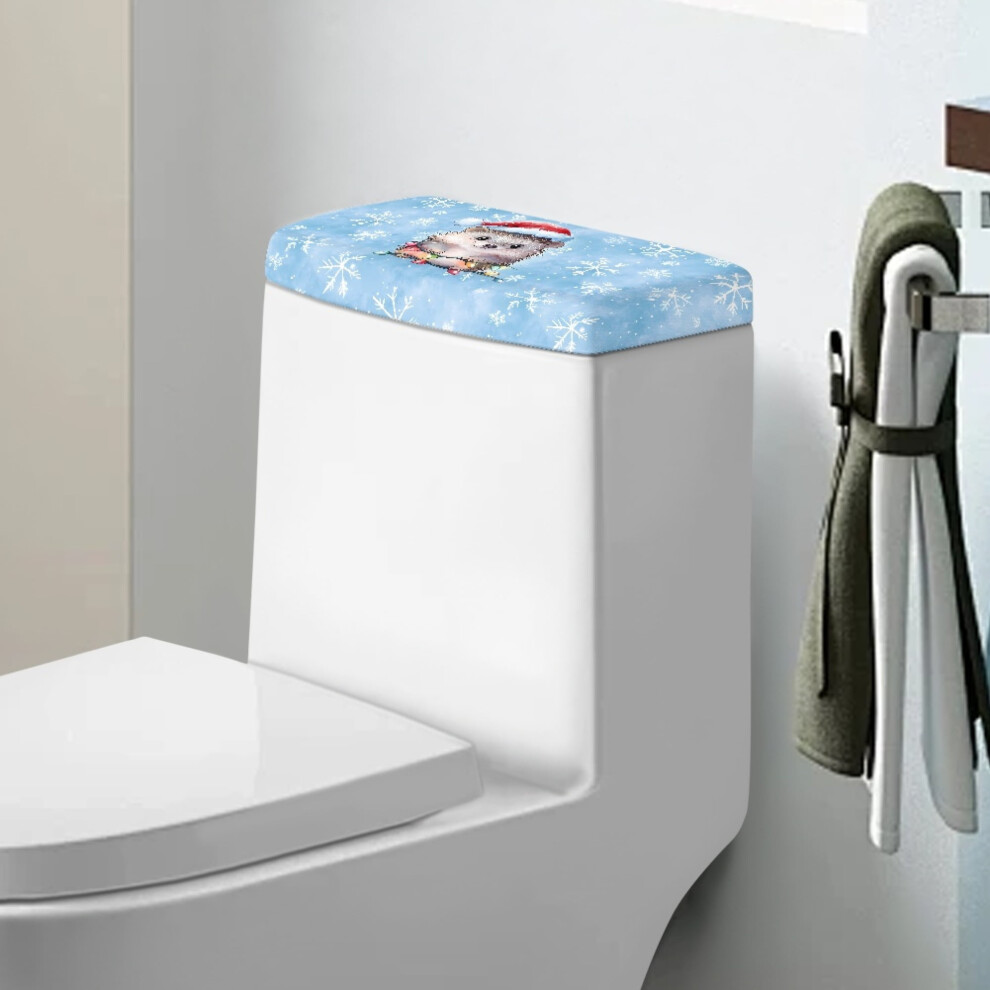 Christmas Hedgehog & Snowflake Toilet Tank Covers, Reusable Dust-Proof Lid Protectors, 2 Pcs, Universal Fit 9422877017171