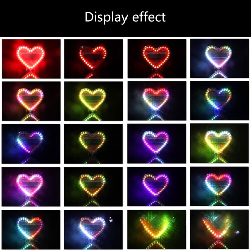 Χειροποίητη κόλληση LED RGB σε σχήμα καρδιάς για μαθητές και αρχάριους για την Ημέρα 1