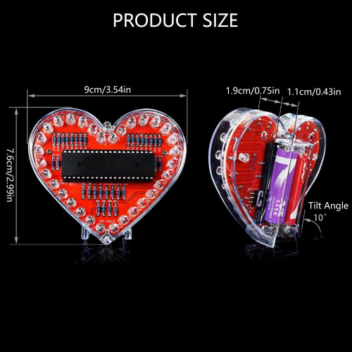 Χειροποίητη κόλληση LED RGB σε σχήμα καρδιάς για μαθητές και αρχάριους για την Ημέρα 2