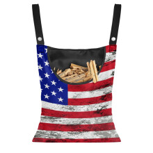 American Flag Hanging Organizer Bag – Washable, Large Opening, 2-Piece Clothespin Holder for 4th of July & Outdoor Use