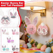 Easter Pendant Green Bunny Butt Ear Non-Woven Hanging
