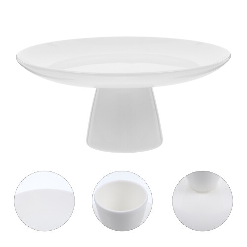 RENACLIPY Stable White Ceramic Cake Plate for Kitchen Elegant Dessert Stand 1
