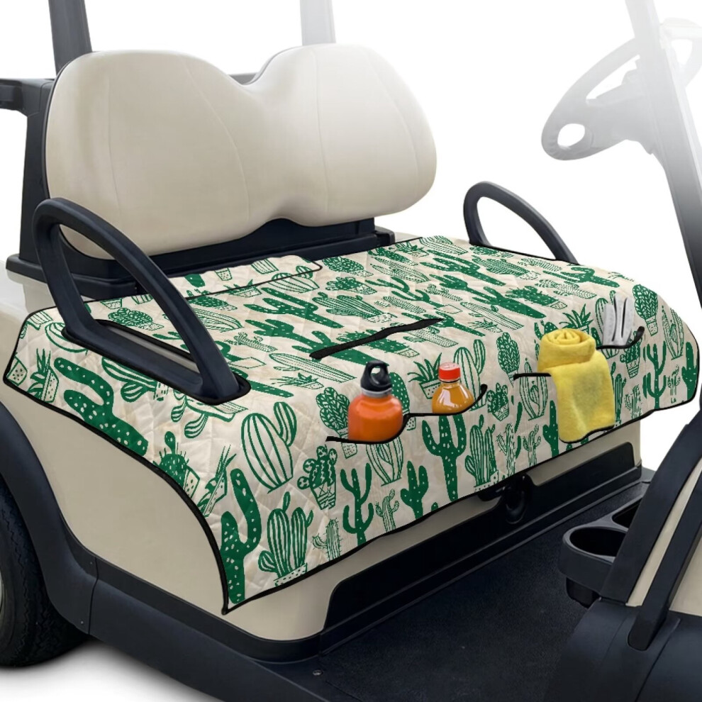 Cactus Golf Cart Seat Covers With Pockets, Anti-Slip, Fits Ezgo, Yamaha, Club Car & Other 2-Person Seats Green 9422877533060