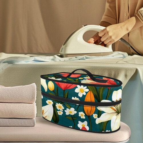 Floral Pattern Steamer Carrying Case (11.8x6.69x5.5 In) Polyester, Case Only 1