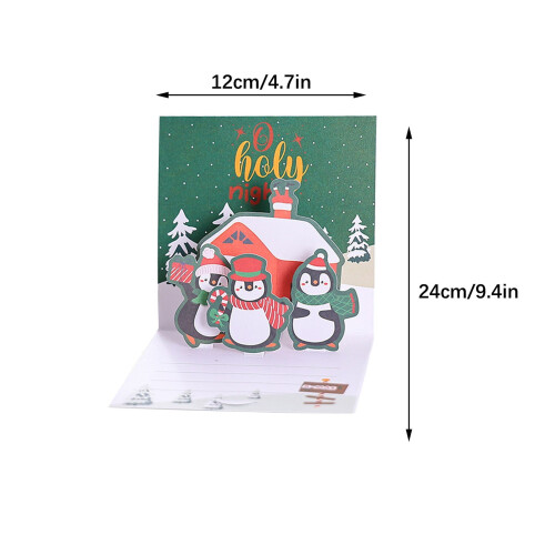 3D-glitterjulgranshälsningskort (1-pack) 2