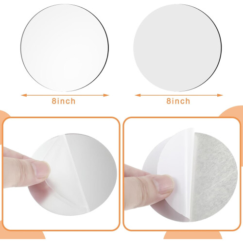10 pcs silver round acrylic mirrors 5.91 in 1