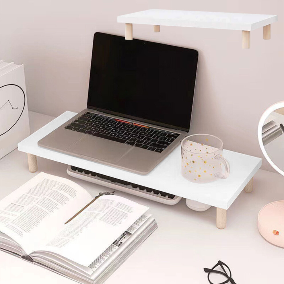 Monitor Stand Riser With Under-Desk Storage, Multi-Purpose Organizer For Monitor, Printer, Tv Â Compatible With Most Setups White 9399596257020