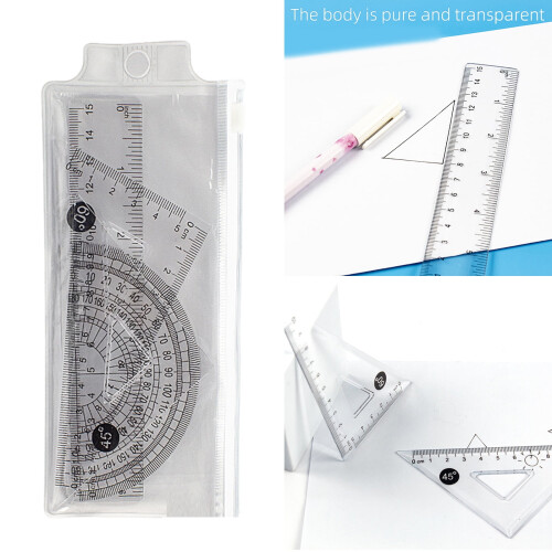 4 Pcs Plastic Ruler Set Math Geometry Set Triangle Ruler Drawing Tool Drafting Supplies for Artists and Students 1