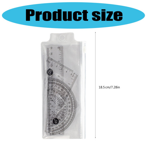 4 Pcs Plastic Ruler Set Math Geometry Set Triangle Ruler Drawing Tool Drafting Supplies for Artists and Students 2