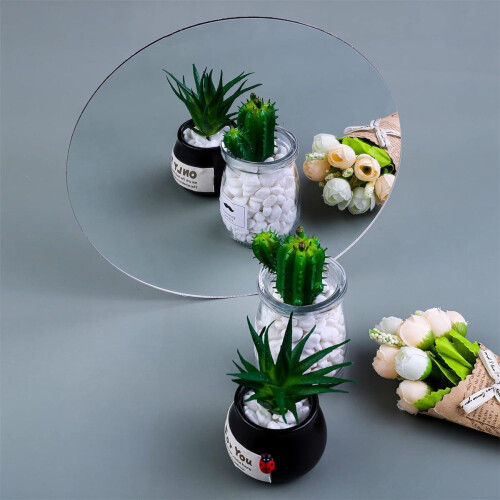 10 pcs silver round acrylic mirrors 5.91 in 2