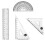 4 Pcs Plastic Ruler Set Math Geometry Set Triangle Ruler Drawing Tool Drafting Supplies for Artists and Students 6
